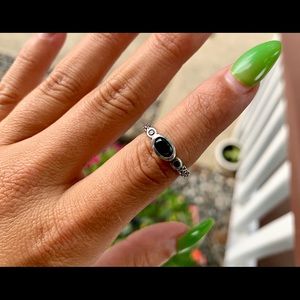 Silpada Black Onyx Filigree Ring Size 5